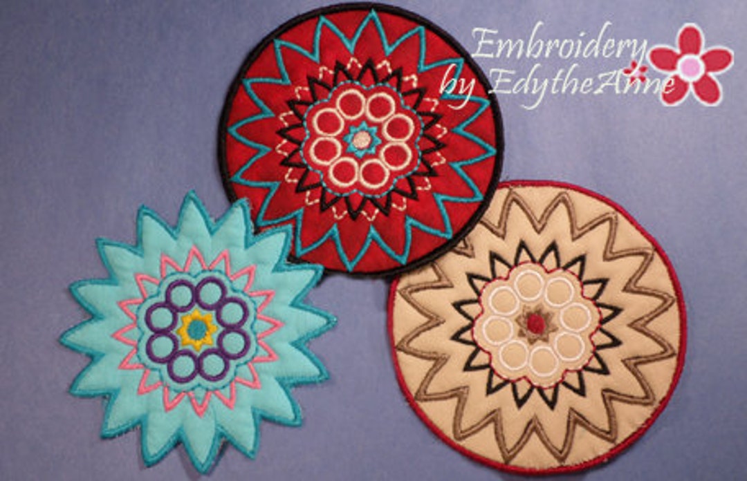 COLOR PLAY COASTER - 2 Versions Included- in the Hoop Embroidery ...