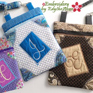 MONOGRAM CROSSBODY Bag - In The Hoop Machine Embroidery Design