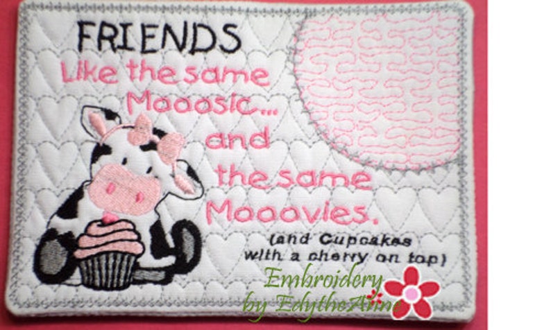 FRIENDS LIKE MOOOSIC Mug Mat/Mug Rug.Instant Download image 3