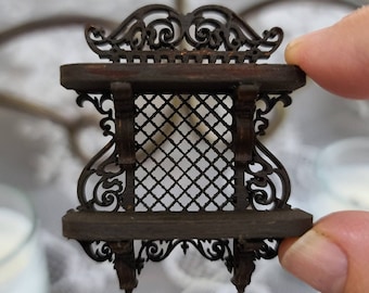 dollhouse shelf-miniature shelf-dollhouse ornate shelf-dollhouse lattice shelf-miniature lattice shelf-dollhouse furniture-doll accessories