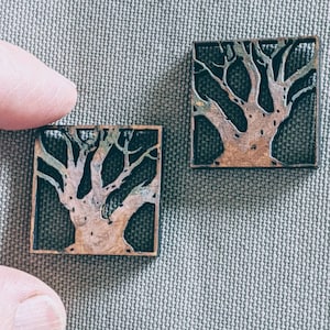 Dollhouse wall art wooden tree pictures