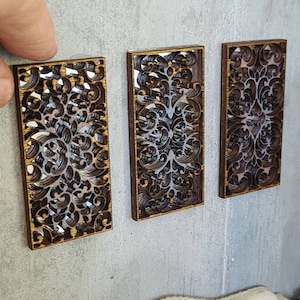 Miniature Decorative Boho Moroccan wwooden wall Art-Dollhouse decor Mirrors.