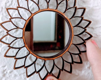 Dollhouse Sunflower Miniature Mirror