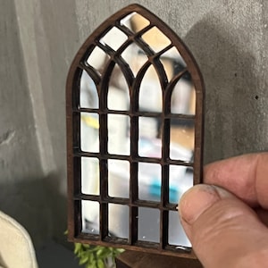 Dollhouse or Birdhouse miniature Cathedral Style Window Mirror