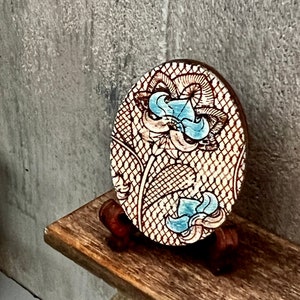 Dollhouse décor wood art picture wall plaque