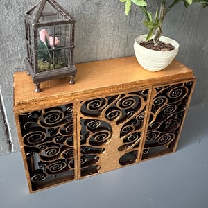 Dollhouse table wooden ornate tree design Entry Side Table