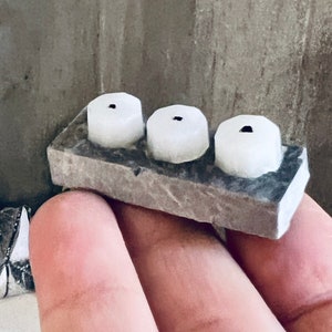 Dollhouse miniature wooden decorative candle holder