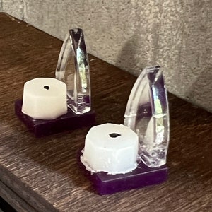 Dollhouse miniature decorative candles and holder