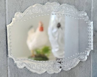 Dollhouse Etched Mirror ,Miniature Acrylic Mirror, Dollhouse  Decorative