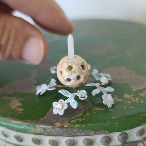 Dollhouse miniature candle holder and candle