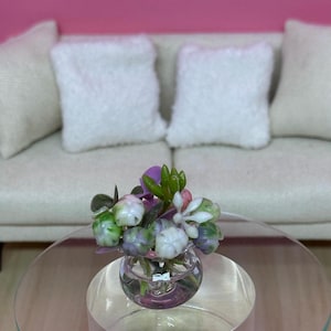 Miniature Dollhouse Glass Vase of Flowers