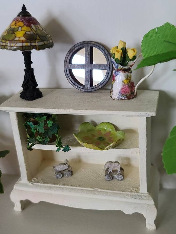Canapé Miniature 1:12 Bois Tissu Coussins Décoration LATRAT Mini Canapé Maison De Poupée 1:12 Tissu Floral Avec Coussins - Meuble Miniature Décoratif