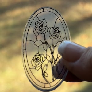 Oval Stained Glass Look Acrylic Window