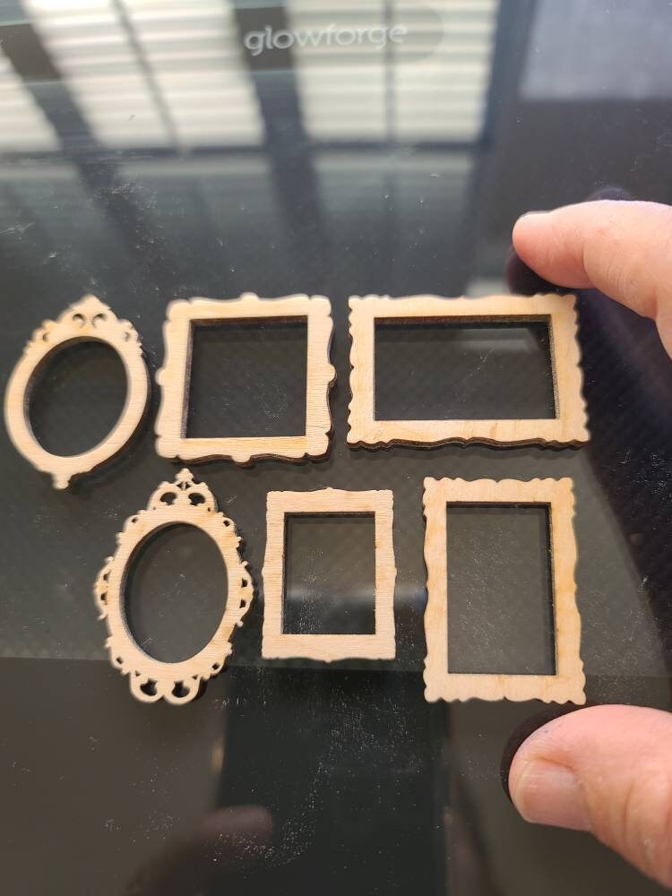Toyvian 6 Mini Cornici In Legno Per Casa Delle Bambole – Fai Da Te, Incompiute, Per Decorazione Miniatura E Bomboniere - 4