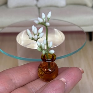Miniature Dollhouse Glass Vase of Flowers