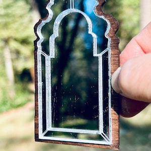 Espejo veneciano envejecido grabado en miniatura para casa de muñecas