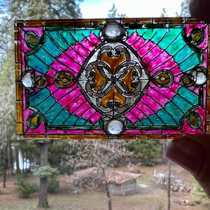 Miniature dollhouse stained glass look Acrylic Suncatcher window