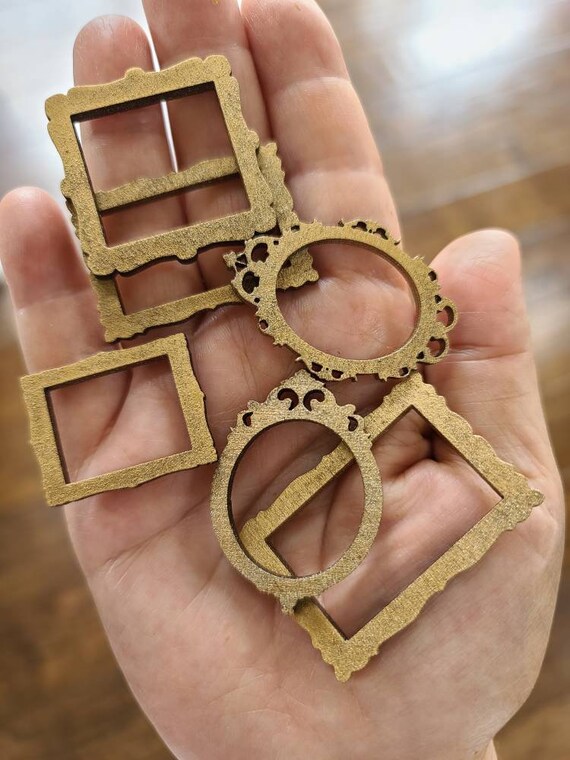 IMIKEYA 8pezzi Cornici in Legno per Casa delle Bambole Kit