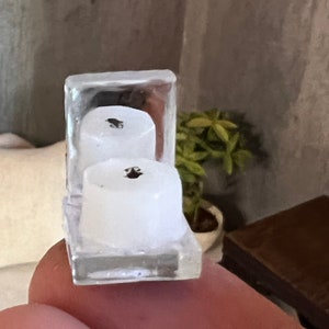 Dollhouse miniature candle and holder