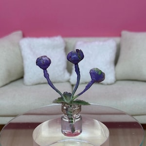 Miniature Dollhouse Glass Vase of Flowers