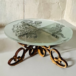 Dollhouse coffee table Miniature glass look Acrylic Tree Top.