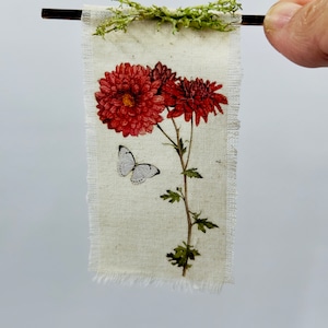 Dollhouse Miniature Floral Butterfly Tapestry