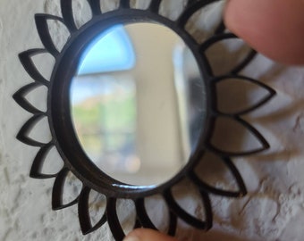 Dollhouse sunflower Mirror, Miniature wall mirror