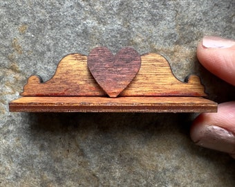 Miniature Wooden Heart Wall Shelf