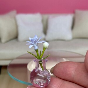 Miniature Dollhouse Glass Vase of Flowers