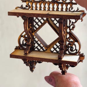 Dollhouse Miniature Wooden Shelf
