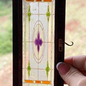 Miniature Wooden Door Faux Stained Glass