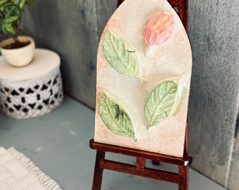 Miniatura Per Casa Delle Bambole – Vasetti Di Rose Colorate In Vasi Di Legno Bianco – Finestra Scatola B00294