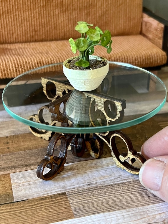 Glass and wood round table online