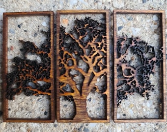 Dollhouse wall art Miniature panel tree pictures