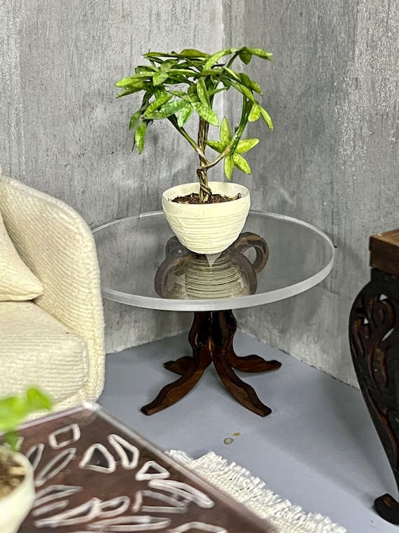 Table Ronde Miniature en Métal pour Maison de Poupée, Meubles de Jouets Modèles Vifs pour Décoration de Maison de Poupée, Adaptés à la Maison de Poupée 1/12