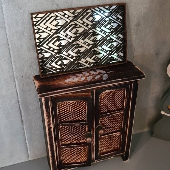 SALUTUYA Miroir miniature de meubles de maison de poupée SALUTUYA Peigne miroir de maison de