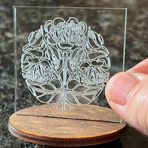 Dollhouse miniature stained glass look Acrylic decorative window plaque