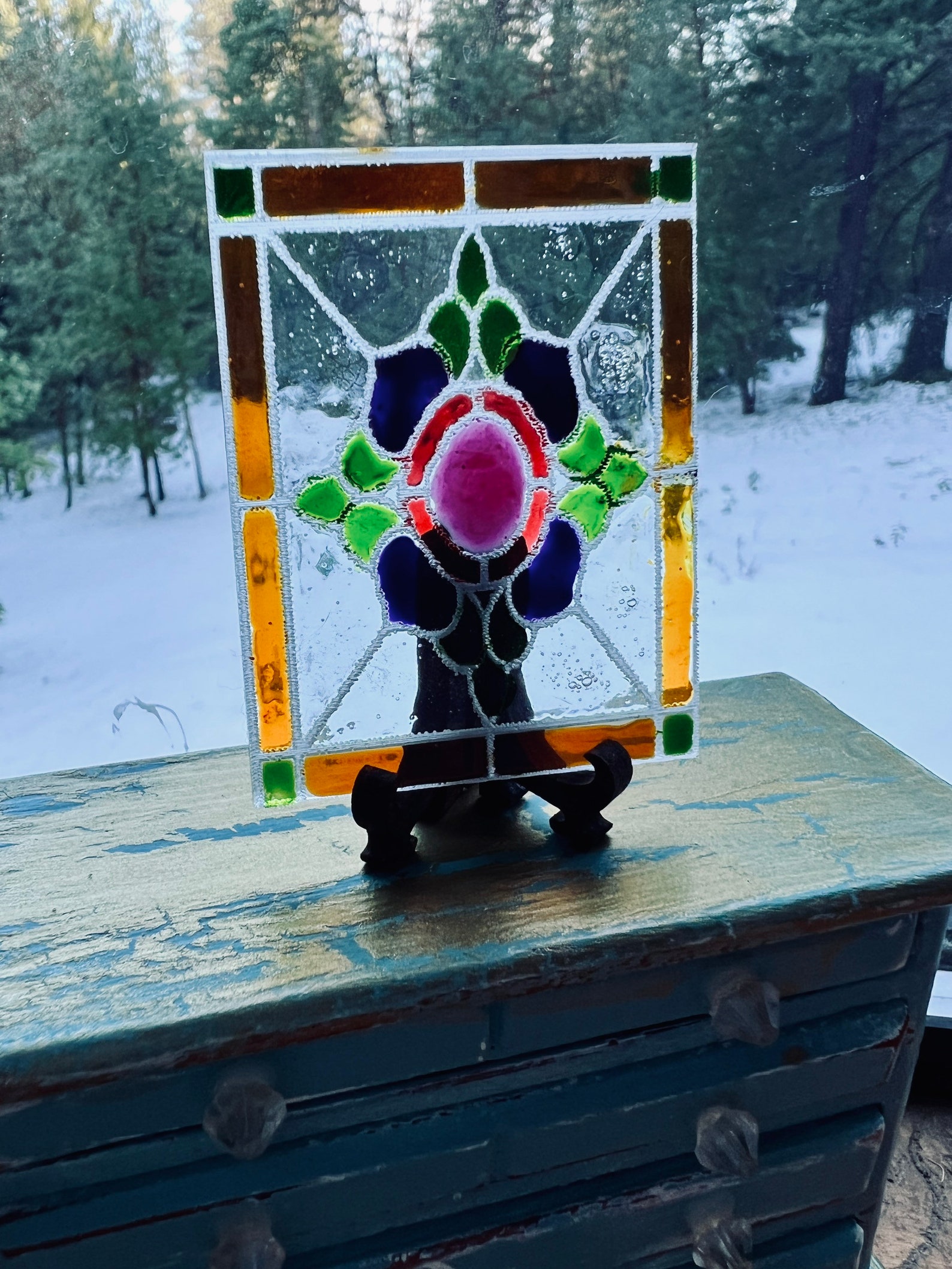 Dollhouse Stained Glass Acrylic Window Etsy