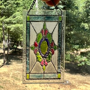 Dollhouse miniature wooden decorative Stained glass look Acrylic Window Suncatcher