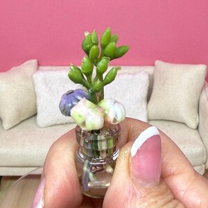 Miniature Dollhouse Glass Vase of Flowers