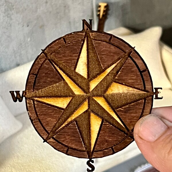 Wooden Compass Wall Art Etsy