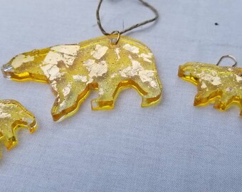 Resin Bear Necklace and Earrings