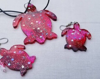 Resin Turtle Necklace/Earrings