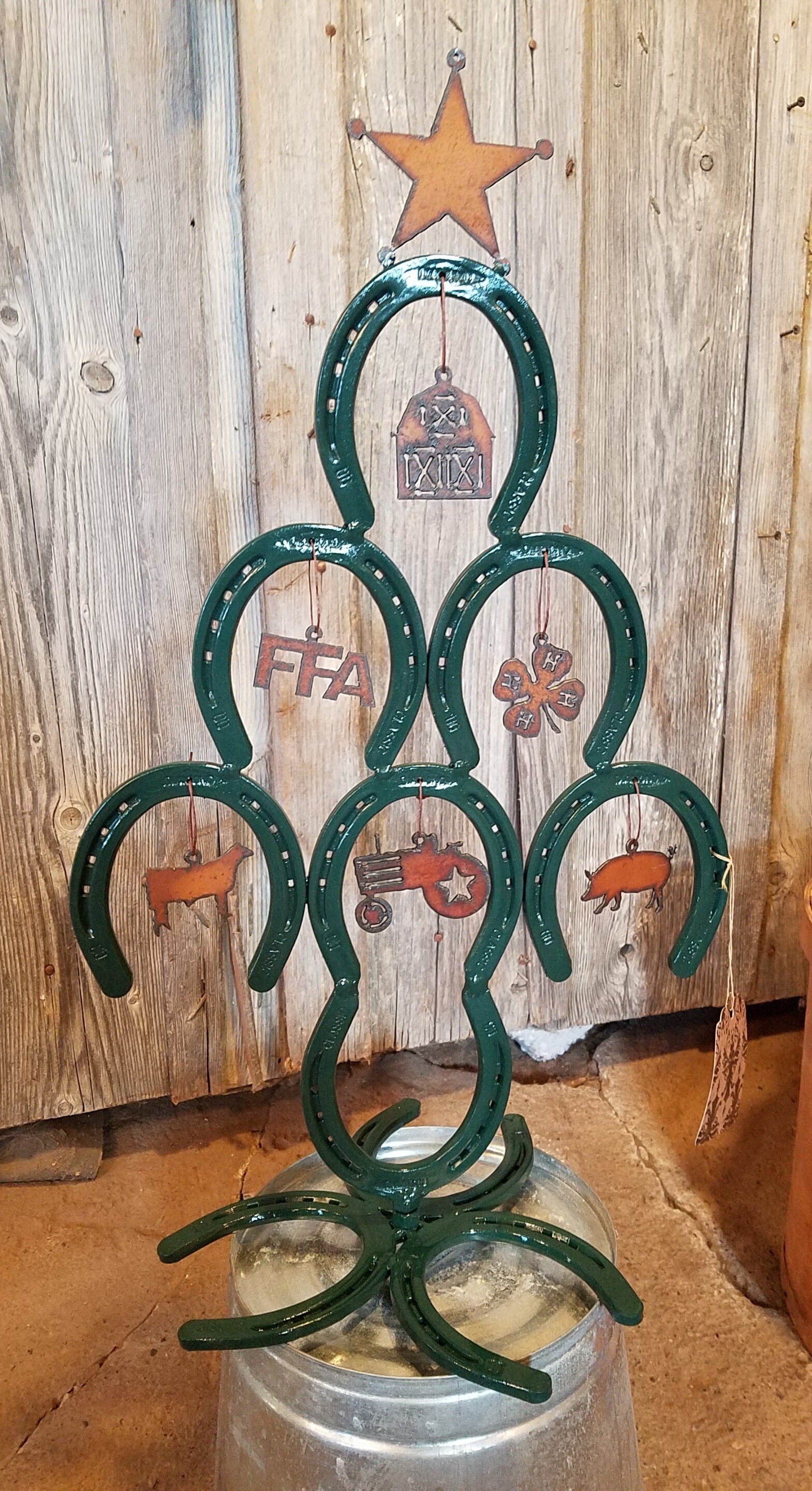 Horseshoe Christmas Tree Made From Authentic Horseshoes Cowboy Christmas  Tree, Western Christmas Decor 