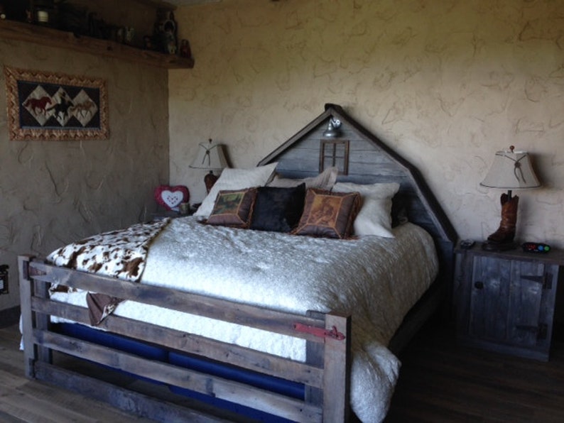 Rustic Authentic Barn Wood Bed Gray barn Bed Etsy