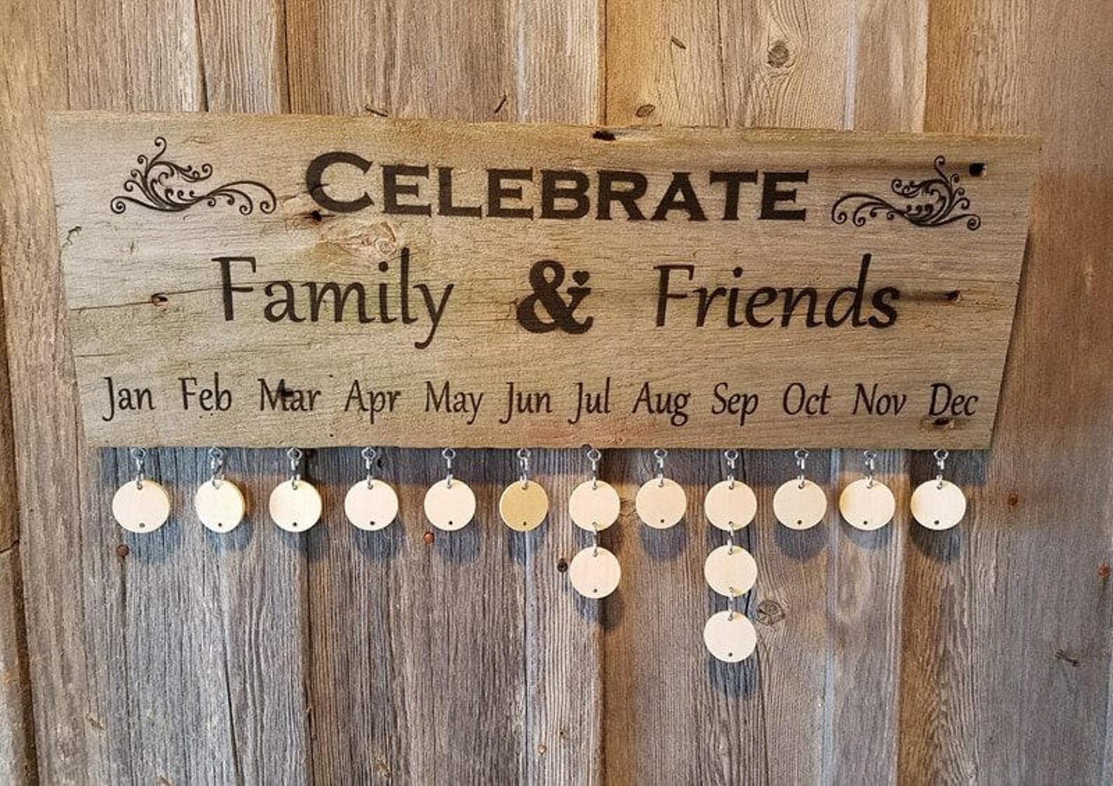 Rustic Authentic Barn Wood Birthday Calendar Celebrate Etsy