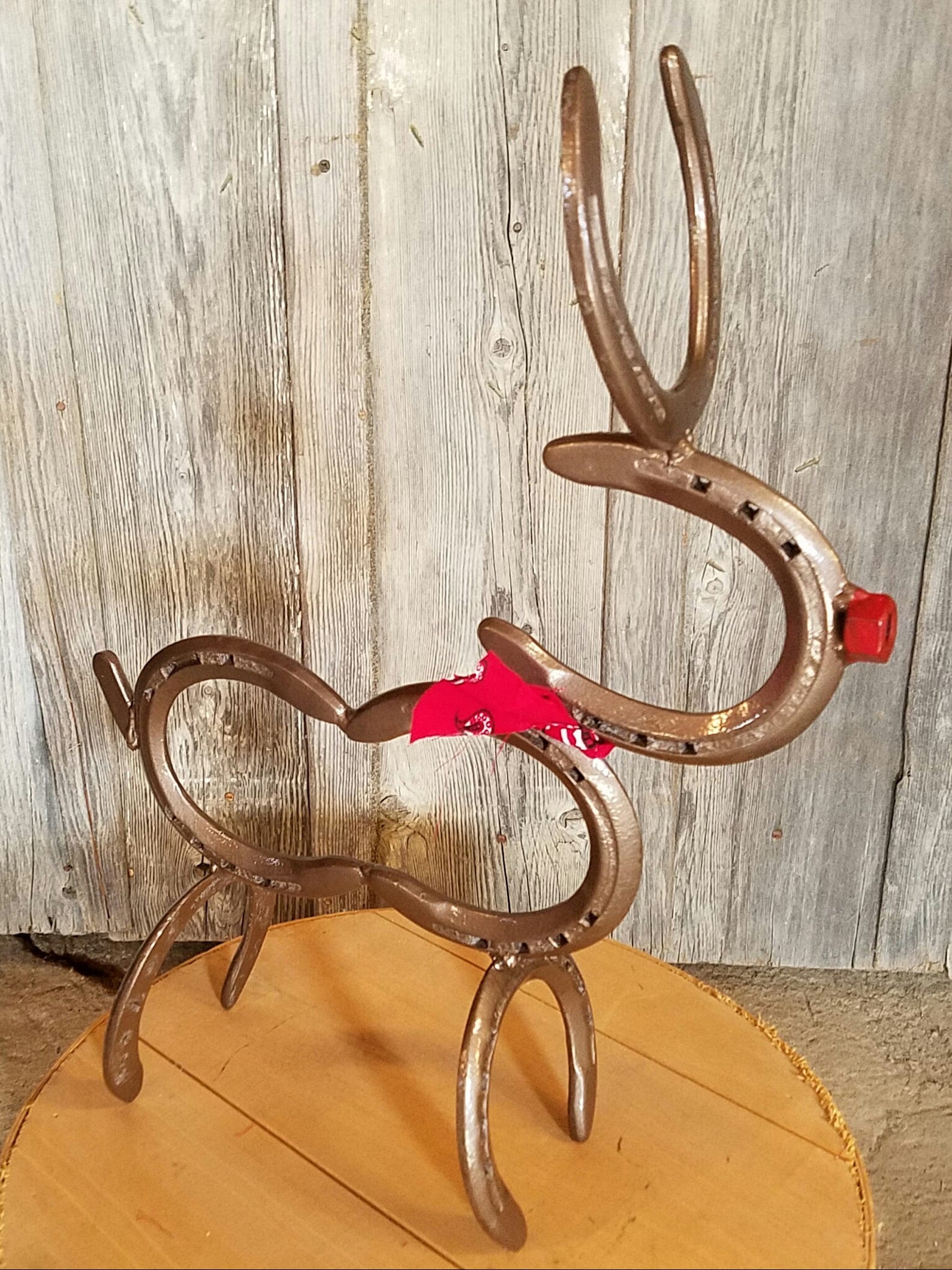 Horseshoe Reindeer Horseshoe Christmas Decor Rustic Etsy