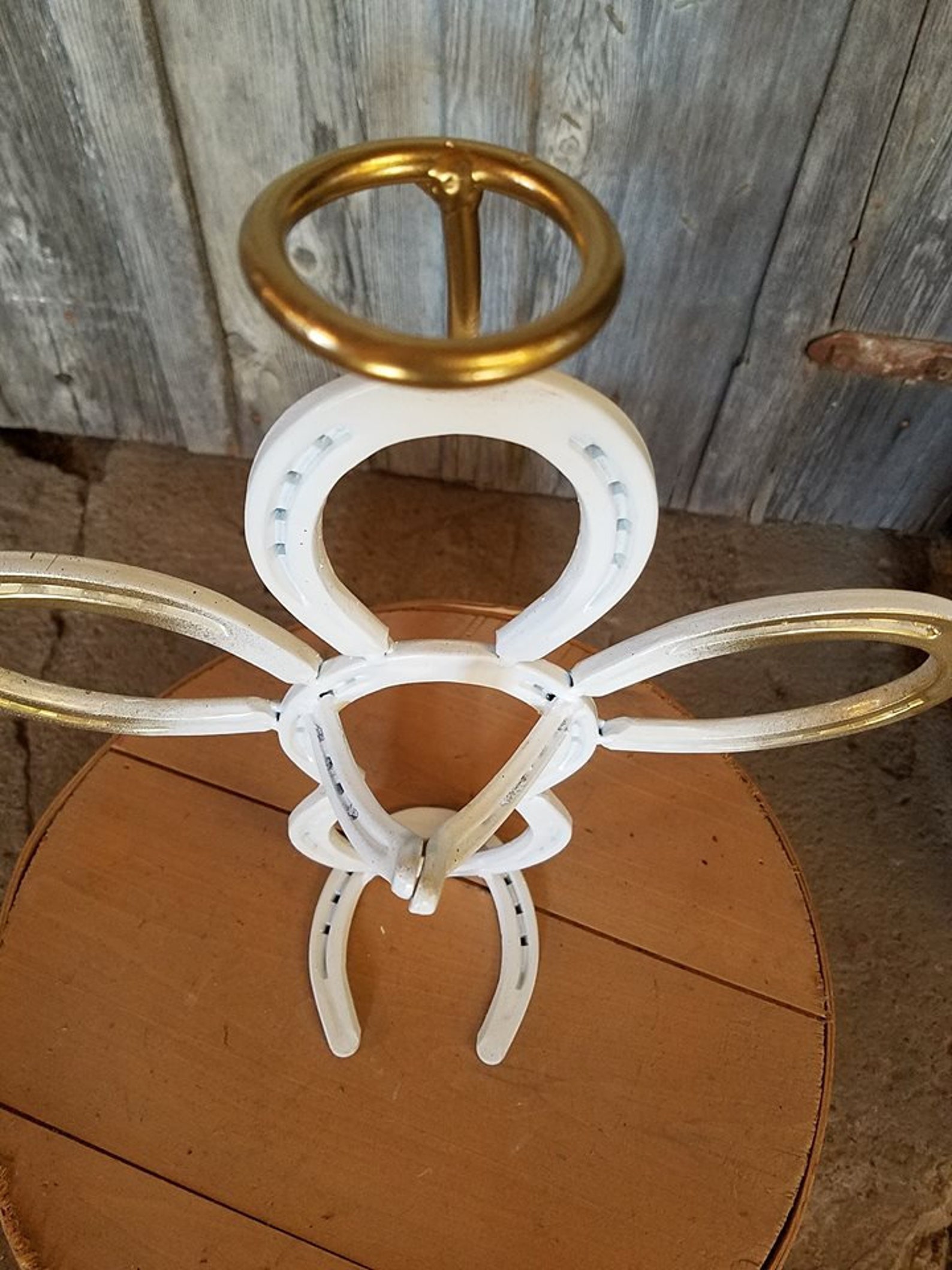 Horseshoe Angel Horseshoe Christmas Decor Rustic Christmas Etsy