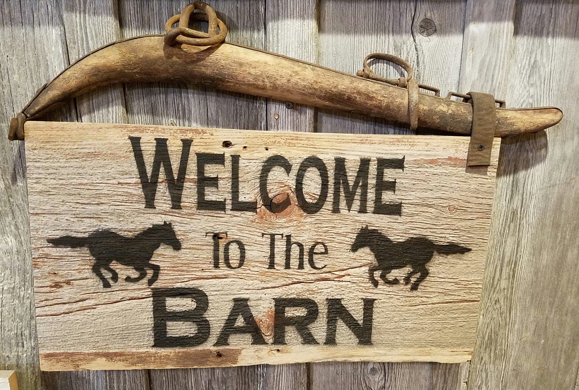 to the Barn Rustic Sign Authentic Barn Wood Sign Etsy