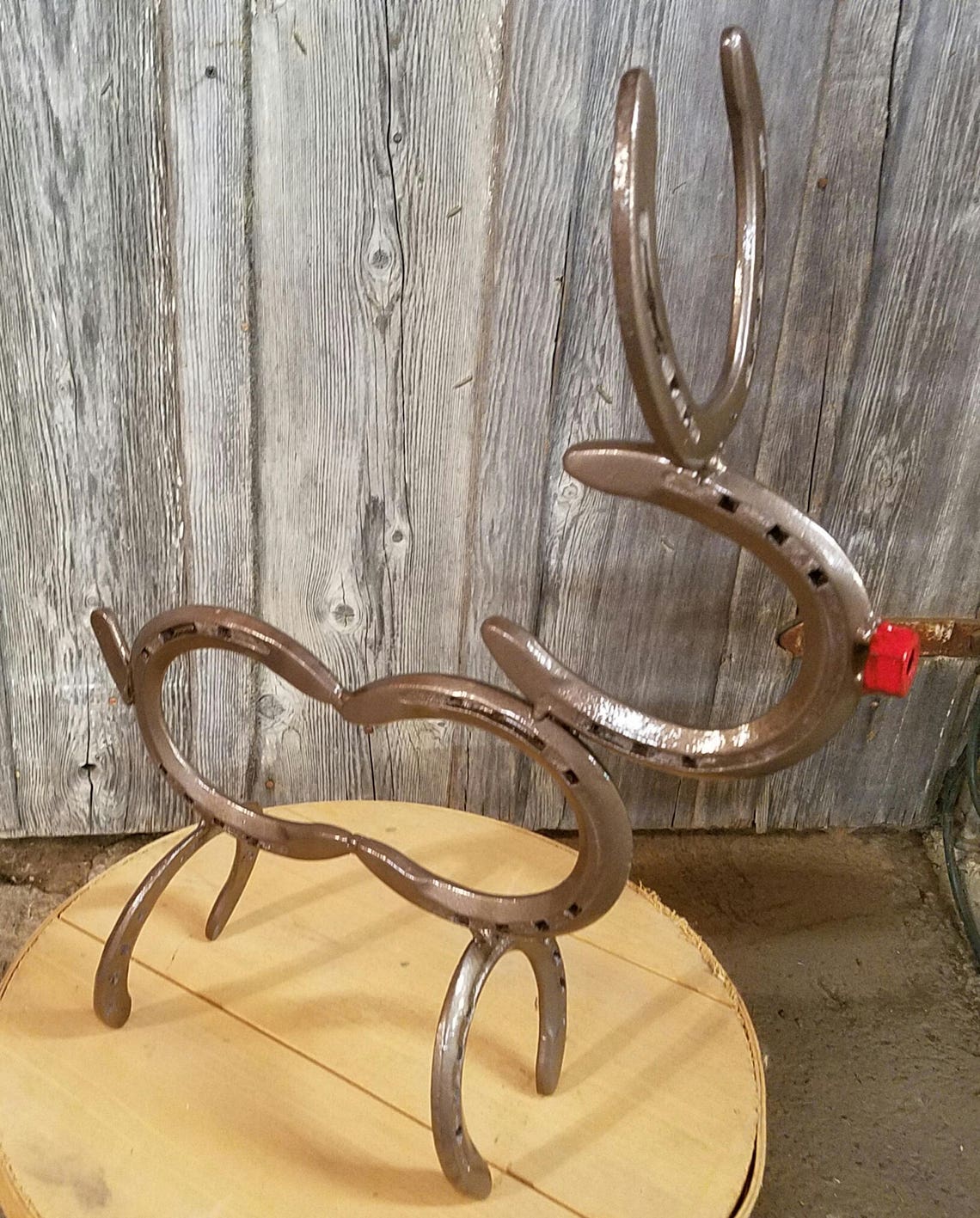Horseshoe Reindeer Horseshoe Christmas Decor Rustic Etsy
